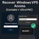 How I Recovered Windows VPS Access After a Password Expired (Contabo + UltraVNC Guide)