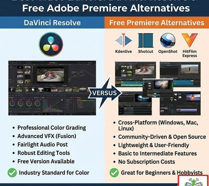 Best Free Video Editors 2026: DaVinci Resolve & Free Adobe Premiere Alternatives