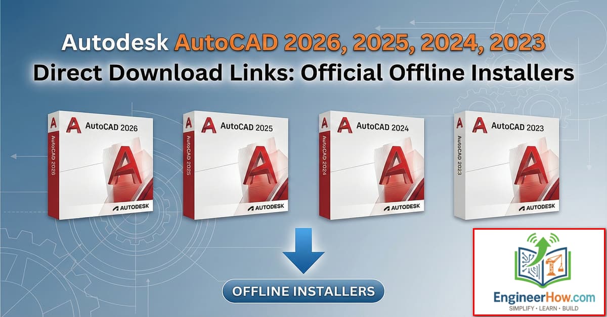 Autodesk AutoCAD 2026, 2025, 2024, 2023 Direct Download Links: Official Offline Installers