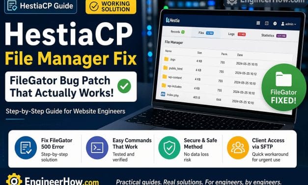 Fix HestiaCP File Manager 500 Error (FileGator Bug) – Step-by-Step Guide